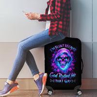 Rose Skull Luggage Cover I'm Blunt Because God Rolled Me That Way - Wonder Print Shop