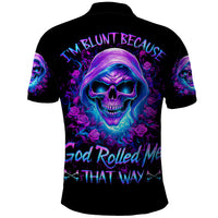 Rose Skull Polo Shirt I'm Blunt Because God Rolled Me That Way - Wonder Print Shop