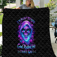 Rose Skull Quilt I'm Blunt Because God Rolled Me That Way - Wonder Print Shop