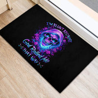 Rose Skull Rubber Doormat I'm Blunt Because God Rolled Me That Way - Wonder Print Shop
