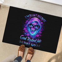 Rose Skull Rubber Doormat I'm Blunt Because God Rolled Me That Way - Wonder Print Shop