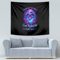 Rose Skull Tapestry I'm Blunt Because God Rolled Me That Way - Wonder Print Shop