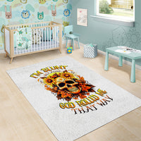 Sunflower Skull Area Rug Sunflower I'm Blunt Because God Rolled Me That Way - Wonder Print Shop