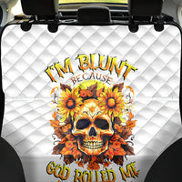 Sunflower Skull Back Car Seat Cover Sunflower I'm Blunt Because God Rolled Me That Way - Wonder Print Shop