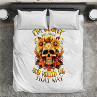 Sunflower Skull Bedding Set Sunflower I'm Blunt Because God Rolled Me That Way - Wonder Print Shop