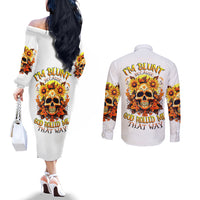 sunflower-skull-couples-matching-off-the-shoulder-long-sleeve-dress-and-long-sleeve-button-shirts-sunflower-im-blunt-because-god-rolled-me-that-way