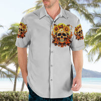 Sunflower Skull Hawaiian Shirt Sunflower I'm Blunt Because God Rolled Me That Way - Wonder Print Shop