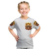 Sunflower Skull Kid T Shirt Sunflower I'm Blunt Because God Rolled Me That Way - Wonder Print Shop
