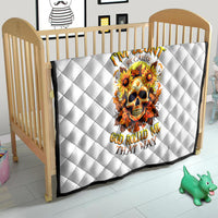 Sunflower Skull Quilt Sunflower I'm Blunt Because God Rolled Me That Way - Wonder Print Shop