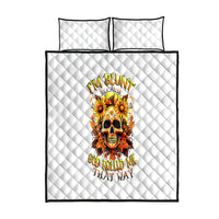 Sunflower Skull Quilt Bed Set Sunflower I'm Blunt Because God Rolled Me That Way - Wonder Print Shop