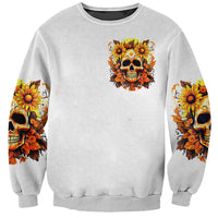 Sunflower Skull Sweatshirt Sunflower I'm Blunt Because God Rolled Me That Way - Wonder Print Shop