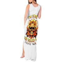 Sunflower Skull Tank Maxi Dress Sunflower I'm Blunt Because God Rolled Me That Way - Wonder Print Shop