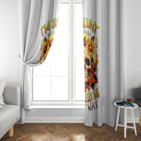 Sunflower Skull Window Curtain Sunflower I'm Blunt Because God Rolled Me That Way - Wonder Print Shop