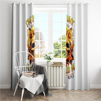 Sunflower Skull Window Curtain Sunflower I'm Blunt Because God Rolled Me That Way - Wonder Print Shop