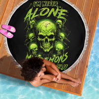 Thunder Skull Beach Blanket Thunder Skull I Never Alone My Demon With Me 24/7 - Wonder Print Shop