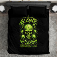 Thunder Skull Bedding Set Thunder Skull I Never Alone My Demon With Me 24/7 - Wonder Print Shop