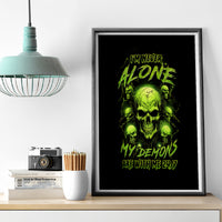 Thunder Skull Canvas Wall Art Thunder Skull I Never Alone My Demon With Me 24/7 - Wonder Print Shop