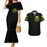 Thunder Skull Couples Matching Mermaid Dress and Hawaiian Shirt Thunder Skull I Never Alone My Demon With Me 24/7 - Wonder Print Shop