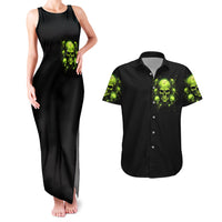 Thunder Skull Couples Matching Tank Maxi Dress and Hawaiian Shirt Thunder Skull I Never Alone My Demon With Me 24/7 - Wonder Print Shop