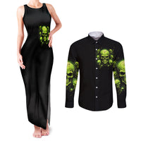 Thunder Skull Couples Matching Tank Maxi Dress and Long Sleeve Button Shirts Thunder Skull I Never Alone My Demon With Me 24/7 - Wonder Print Shop