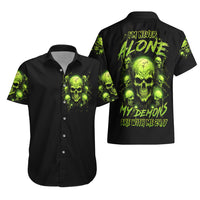 Thunder Skull Hawaiian Shirt Thunder Skull I Never Alone My Demon With Me 24/7 - Wonder Print Shop