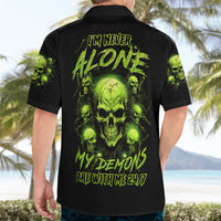 Thunder Skull Hawaiian Shirt Thunder Skull I Never Alone My Demon With Me 24/7 - Wonder Print Shop
