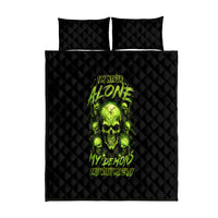 Thunder Skull Quilt Bed Set Thunder Skull I Never Alone My Demon With Me 24/7 - Wonder Print Shop