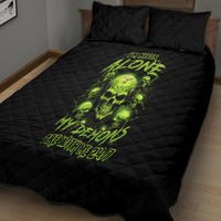 Thunder Skull Quilt Bed Set Thunder Skull I Never Alone My Demon With Me 24/7 - Wonder Print Shop