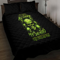 Thunder Skull Quilt Bed Set Thunder Skull I Never Alone My Demon With Me 24/7 - Wonder Print Shop