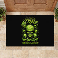 Thunder Skull Rubber Doormat Thunder Skull I Never Alone My Demon With Me 24/7 - Wonder Print Shop