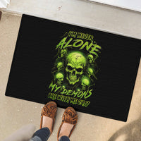 Thunder Skull Rubber Doormat Thunder Skull I Never Alone My Demon With Me 24/7 - Wonder Print Shop