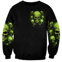 Thunder Skull Sweatshirt Thunder Skull I Never Alone My Demon With Me 24/7 - Wonder Print Shop
