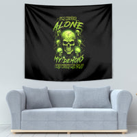 Thunder Skull Tapestry Thunder Skull I Never Alone My Demon With Me 24/7 - Wonder Print Shop