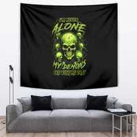 Thunder Skull Tapestry Thunder Skull I Never Alone My Demon With Me 24/7 - Wonder Print Shop