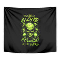 Thunder Skull Tapestry Thunder Skull I Never Alone My Demon With Me 24/7 - Wonder Print Shop