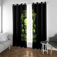 Thunder Skull Window Curtain Thunder Skull I Never Alone My Demon With Me 24/7 - Wonder Print Shop