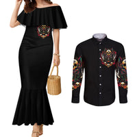 anubis-skull-couples-matching-mermaid-dress-and-long-sleeve-button-shirts-skull-anubis-dont-try-to-figured-me-out