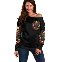 Anubis Skull Off Shoulder Sweater Skull Anubis Don't Try To Figured Me Out - Wonder Print Shop