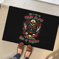 Anubis Skull Rubber Doormat Skull Anubis Don't Try To Figured Me Out - Wonder Print Shop