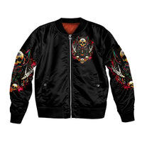 Anubis Skull Sleeve Zip Bomber Jacket Skull Anubis Don't Try To Figured Me Out - Wonder Print Shop