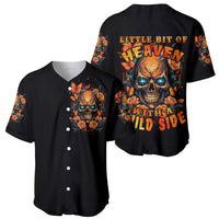 Flower Skull Baseball Jersey Litte Bit Of Heaven With A Wild Side - Wonder Print Shop