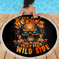 Flower Skull Beach Blanket Litte Bit Of Heaven With A Wild Side - Wonder Print Shop