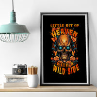 Flower Skull Canvas Wall Art Litte Bit Of Heaven With A Wild Side - Wonder Print Shop