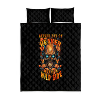 Flower Skull Quilt Bed Set Litte Bit Of Heaven With A Wild Side - Wonder Print Shop