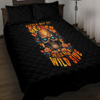 Flower Skull Quilt Bed Set Litte Bit Of Heaven With A Wild Side - Wonder Print Shop