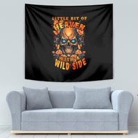 Flower Skull Tapestry Litte Bit Of Heaven With A Wild Side - Wonder Print Shop