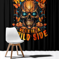 Flower Skull Window Curtain Litte Bit Of Heaven With A Wild Side - Wonder Print Shop