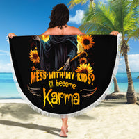 Fairy Death Skull Beach Blanket Mess With Me I'll Let Karma Do It's Job - Wonder Print Shop
