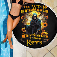 Fairy Death Skull Beach Blanket Mess With Me I'll Let Karma Do It's Job - Wonder Print Shop