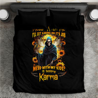 Fairy Death Skull Bedding Set Mess With Me I'll Let Karma Do It's Job - Wonder Print Shop